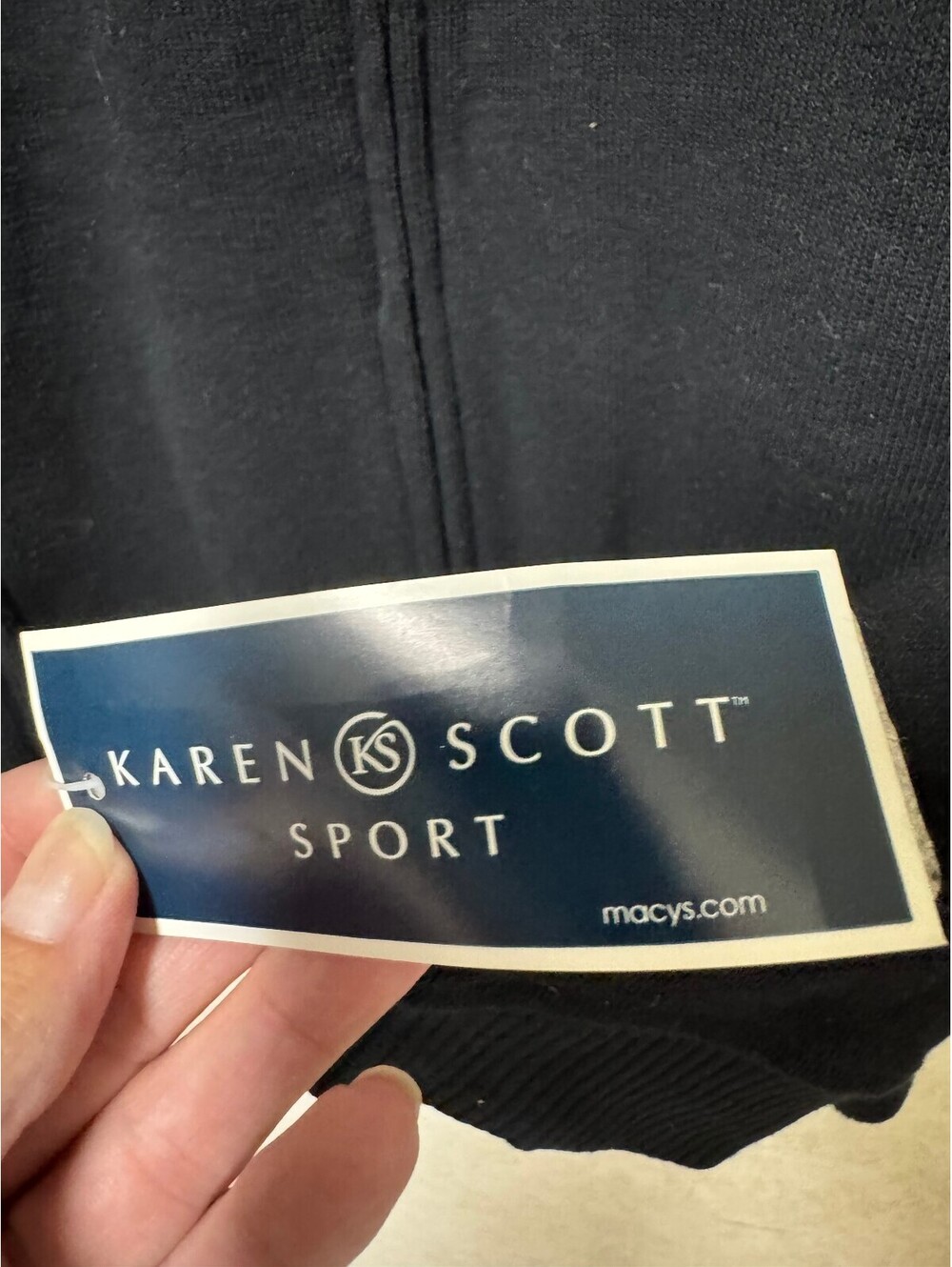 Karen Scott Sport Women's Full Zip Black Cotton Blend Jacket Size L - Picture 4 of 6